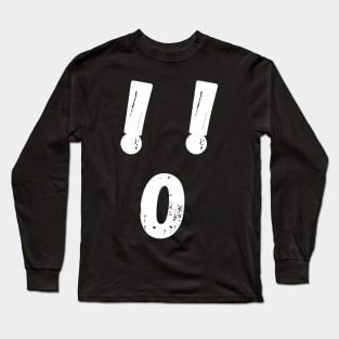 A screaming face made of two exclamation points and the letter 'O' Long Sleeve T-Shirt